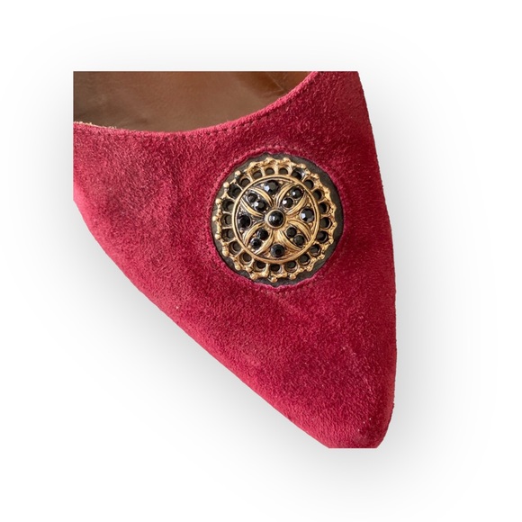 Vintage 60’s: Rosina Ferragamo Schiavone ⍟ Crystal Medallion Low Heels Pumps ⍟ 6 - Picture 4 of 16